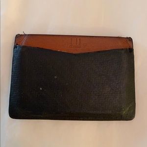 Dunhill Black carbon weave with tan wallet